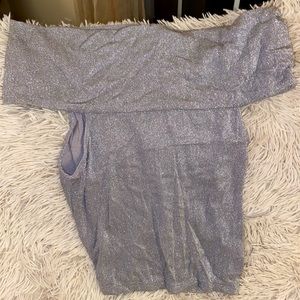 Glitter off the shoulder top